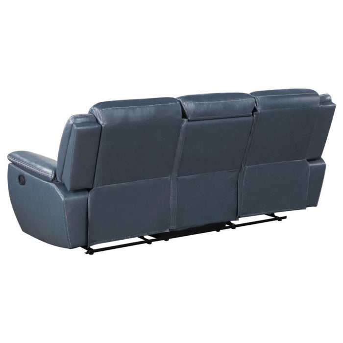 Coaster Sloane 3-piece Upholstered Reclining Sofa Living Room Set Blue