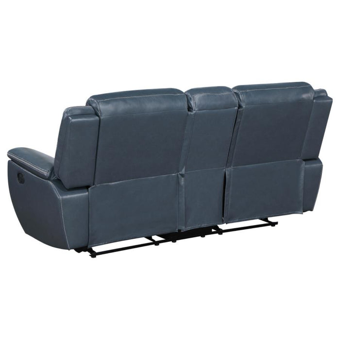 Coaster Sloane 3-piece Upholstered Reclining Sofa Living Room Set Blue