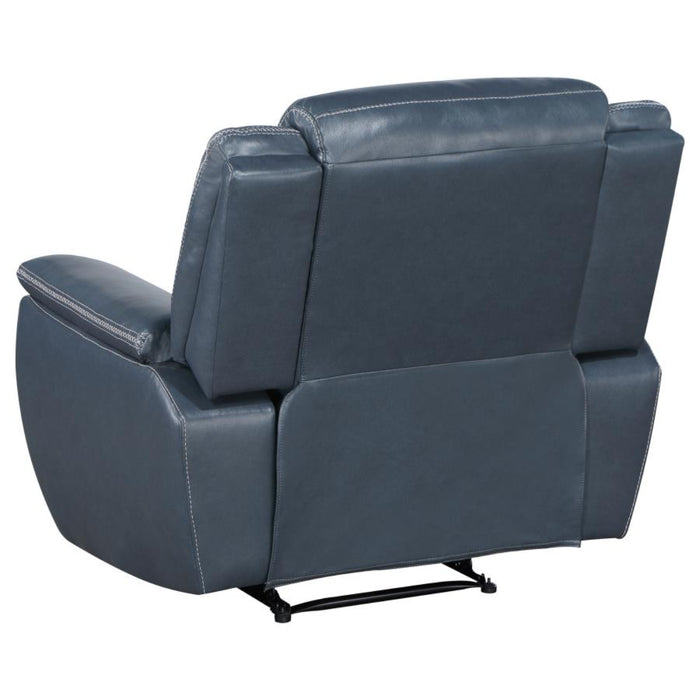 Coaster Sloane 3-piece Upholstered Reclining Sofa Living Room Set Blue