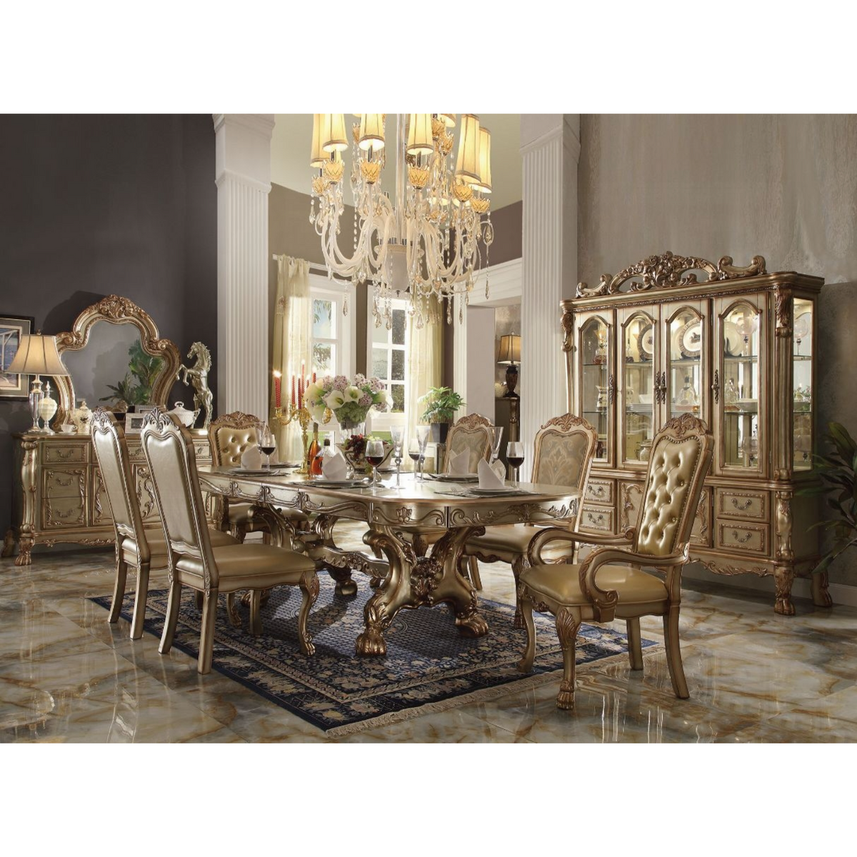 ACME Dresden Dining Table W/2 Leaves — Bed & Sofa Hub