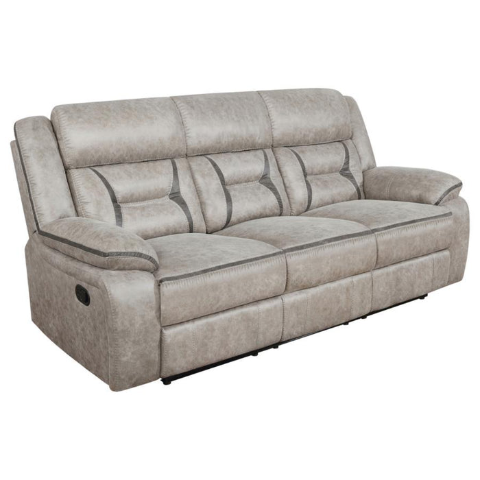 Coaster Greer 3-piece Upholstered Reclining Sofa Living Room Set Taupe