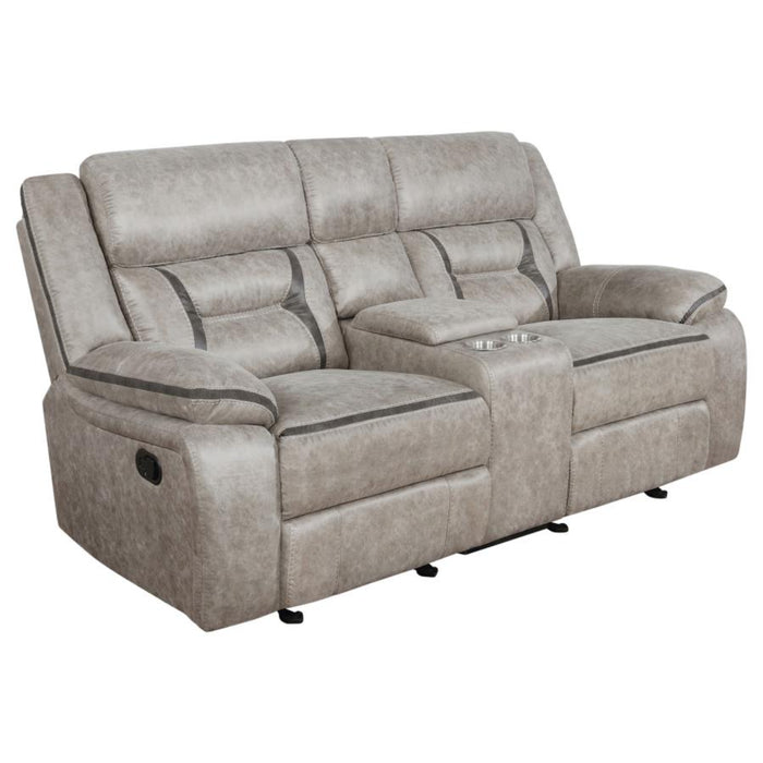 Coaster Greer 3-piece Upholstered Reclining Sofa Living Room Set Taupe