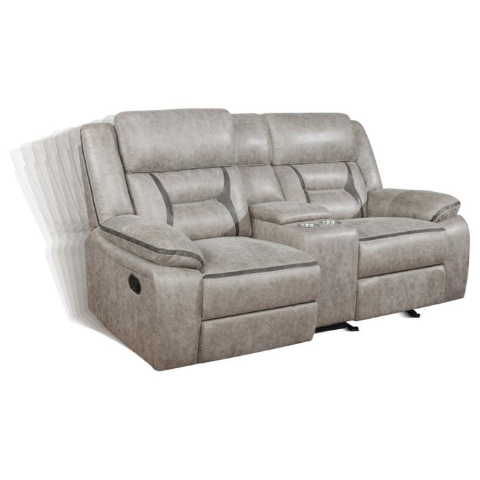 Coaster Greer 3-piece Upholstered Reclining Sofa Living Room Set Taupe