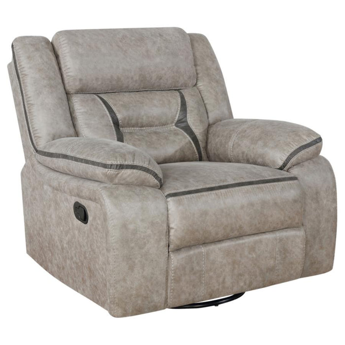 Coaster Greer 3-piece Upholstered Reclining Sofa Living Room Set Taupe