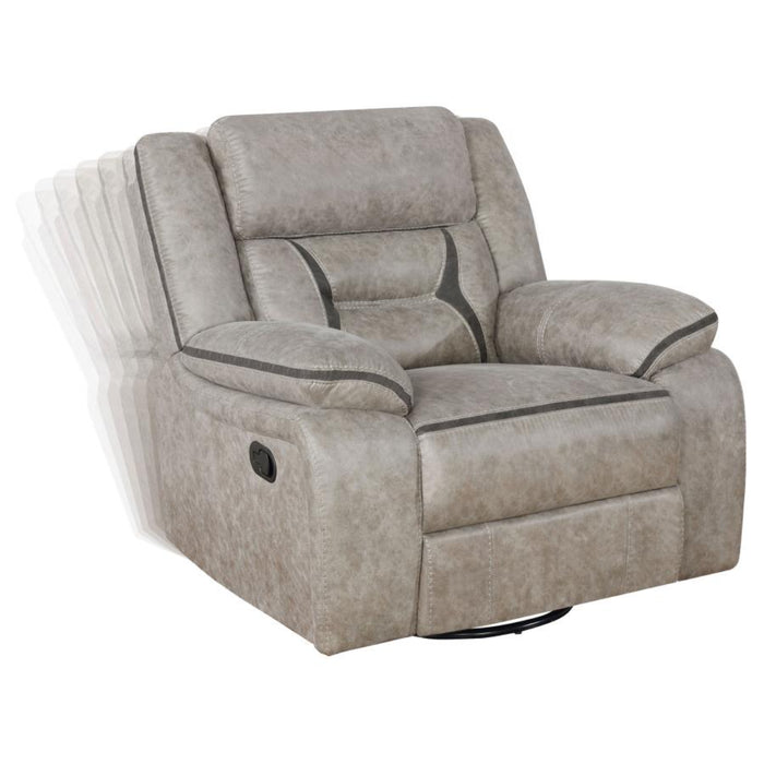 Coaster Greer 3-piece Upholstered Reclining Sofa Living Room Set Taupe