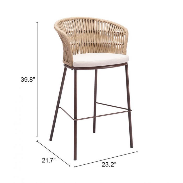 Zuo Freycinet Barstool Natural