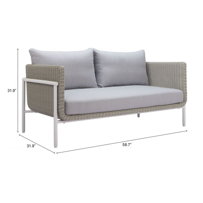 Zuo Frais Loveseat Gray