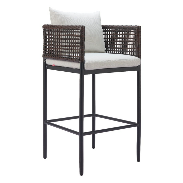 Zuo Palm Paradise Barstool Gray