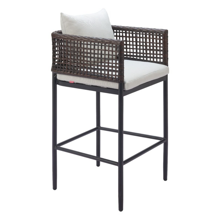 Zuo Palm Paradise Barstool Gray