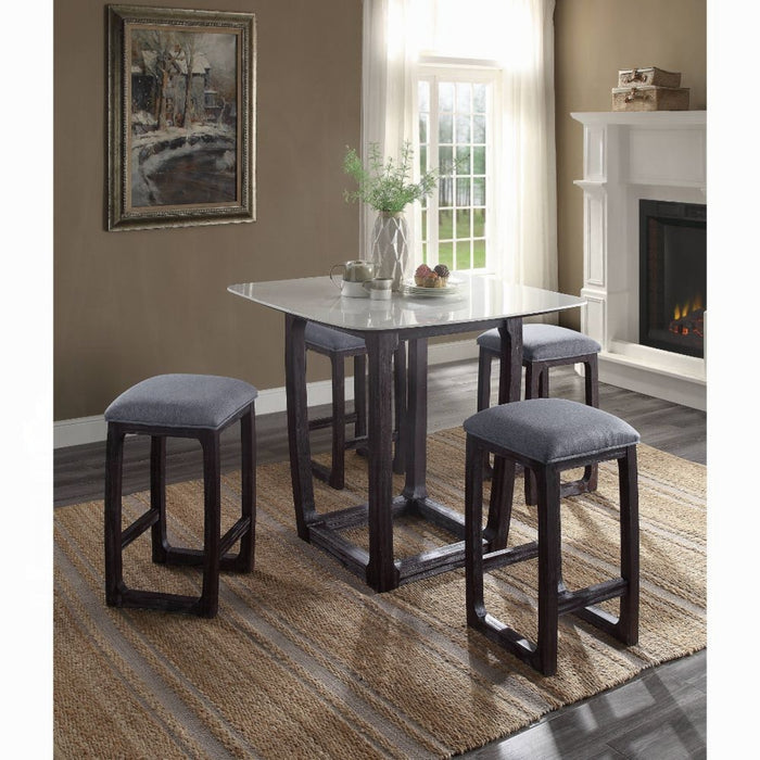 ACME Razo Counter Height Table W/Marble Top