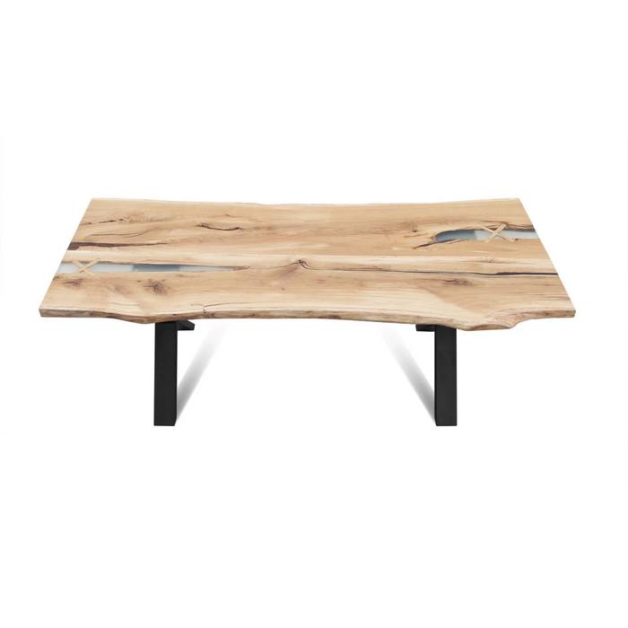 Maxima House Banur-110 Solid Wood Dining Table with Black Metal Legs