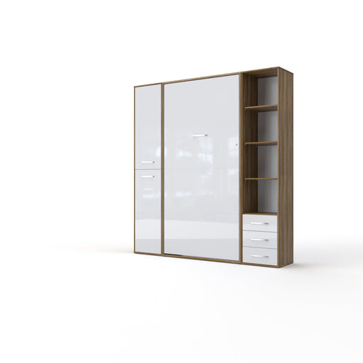 Maxima House Invento Vertical Wall Bed, European Twin Size with 2 cabinets IN90V-08/09W - Bed & Sofa Hub