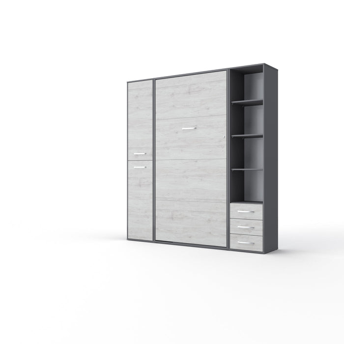 Maxima House Invento Vertical Wall Bed, European Full Size with 2 cabinets IN120V-08/09W - Bed & Sofa Hub