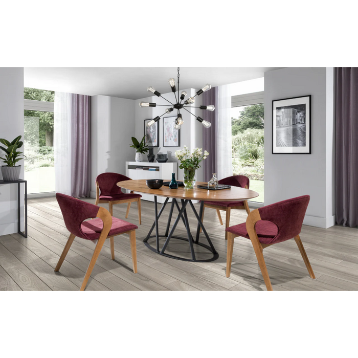 Maxima House Veneer Oak Dining Table Alissa for Up to 8 People