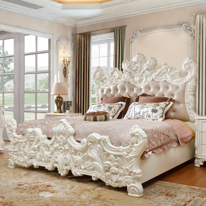 Homey Design HD-8008 4PC BEDROOM SET IVORY