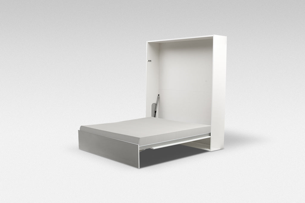 Maxima House Invento Horizontal Wall Bed, European Twin Size with a cabinet on top IN90H-12W