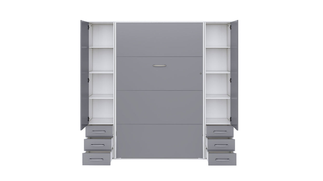 Maxima House Murphy Bed Vertical Invento, European Queen Size with mattress and 2 cabinets IN160V-07W
