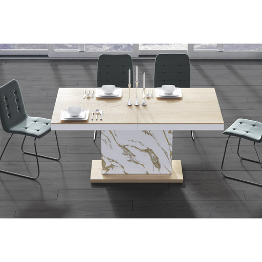 Maxima House Dining Table Moka with 2 Extensions - Bed & Sofa Hub