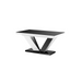 Maxima House Dining Set Aviva 7 Pcs. Modern Glossy Dining Table with 2 Self-Starting Leaves Plus 6 Chairs - Bed & Sofa Hub