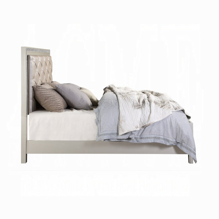 ACME Sliverfluff Queen Bed W/Led & Storage