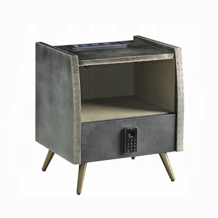 ACME Doris Nightstand W/USB & Electric Lock