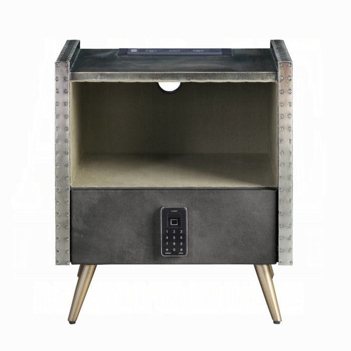 ACME Doris Nightstand W/USB & Electric Lock