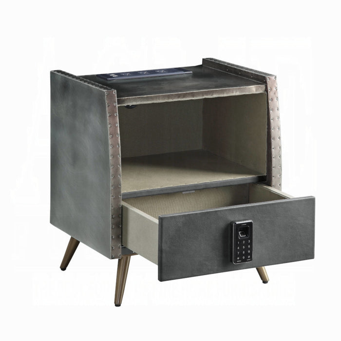 ACME Doris Nightstand W/USB & Electric Lock