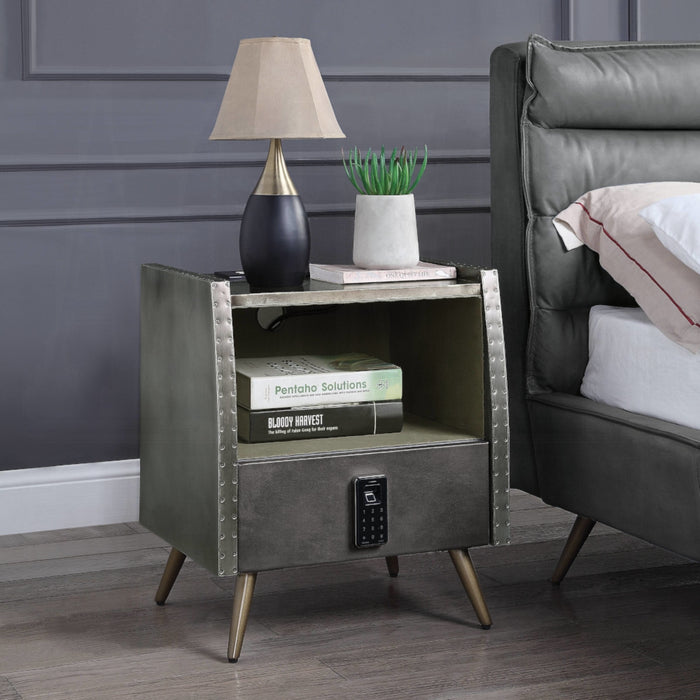 ACME Doris Nightstand W/USB & Electric Lock