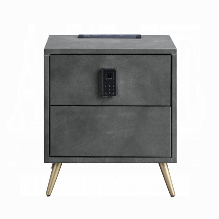 ACME Doris Nightstand W/USB & Electric Lock