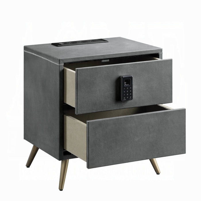 ACME Doris Nightstand W/USB & Electric Lock