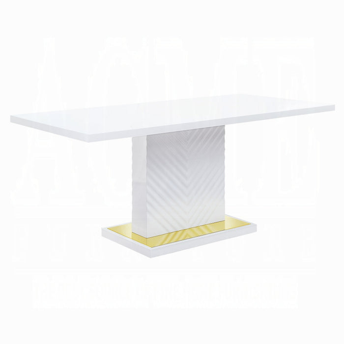 ACME Gaines Dining Table W/Pedestal Base