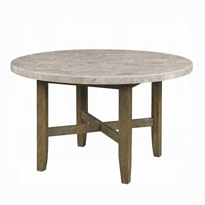 ACME Vendome Round Dining Table W/Pedestal Base