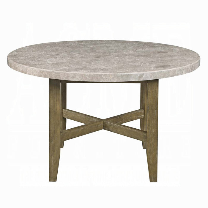 ACME Vendome Round Dining Table W/Pedestal Base