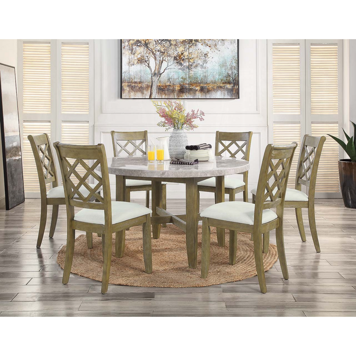 ACME Vendome Round Dining Table W/Pedestal Base