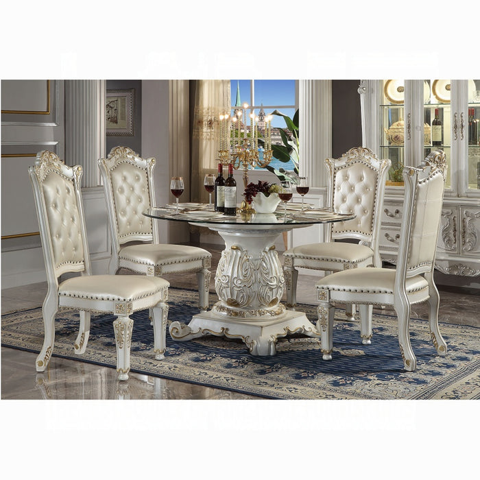 ACME Vendome Round Dining Table W/Pedestal Base