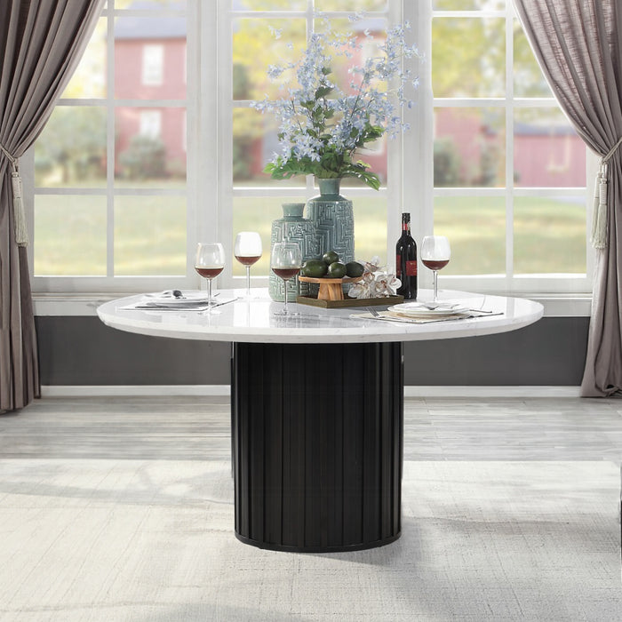 ACME Jaramillo Round Dining Table W/Engineered Marble Top