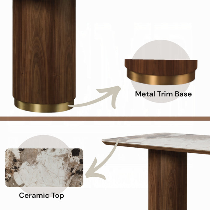 ACME Willene Dining Table W/Ceramic Top