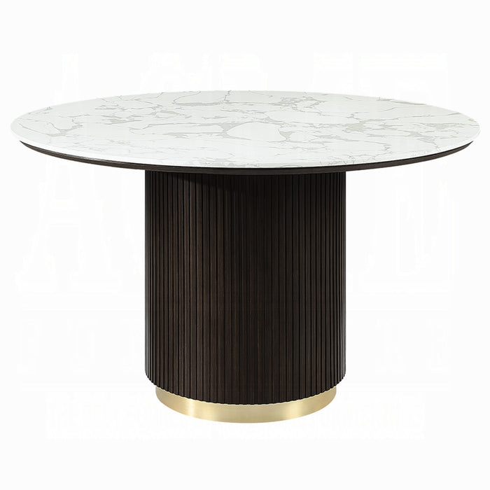 ACME Clayten Round Dining Table w/Marble