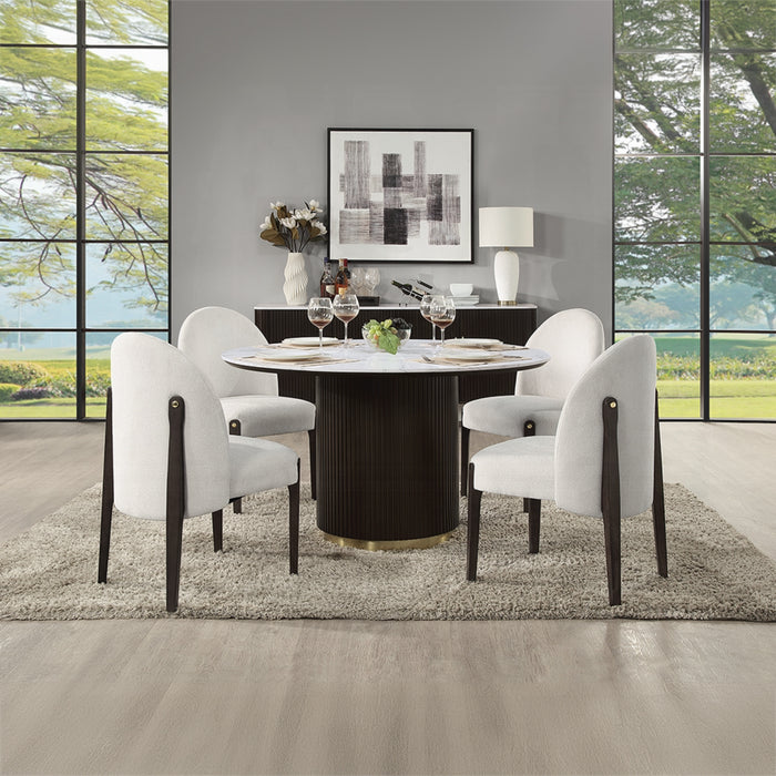 ACME Clayten Round Dining Table w/Marble