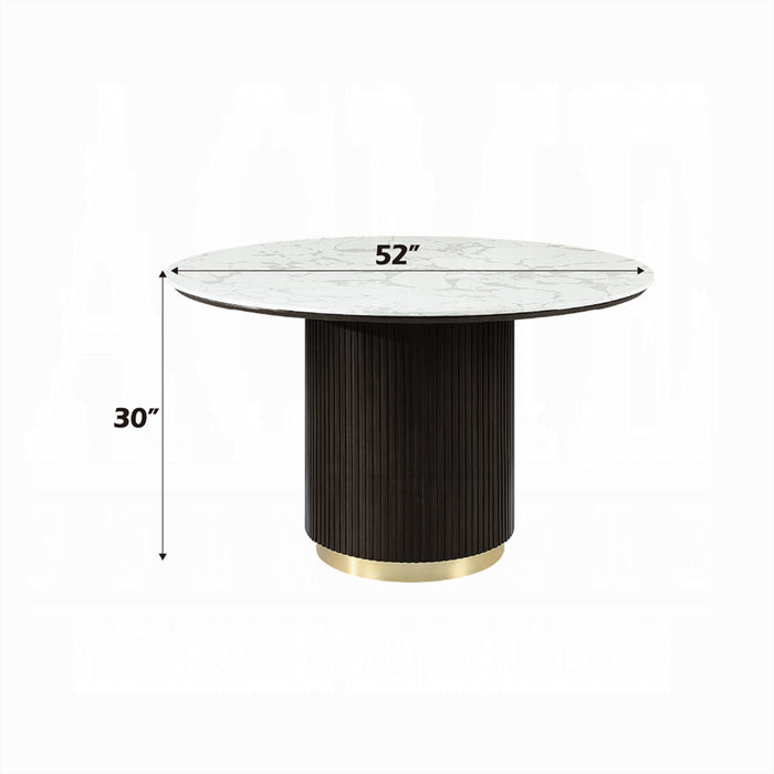 ACME Clayten Round Dining Table w/Marble