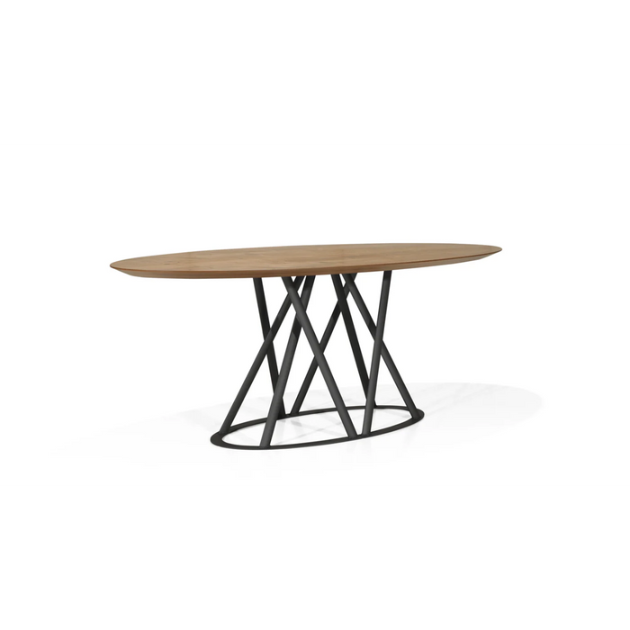 Maxima House Veneer Oak Dining Table Alissa for Up to 8 People