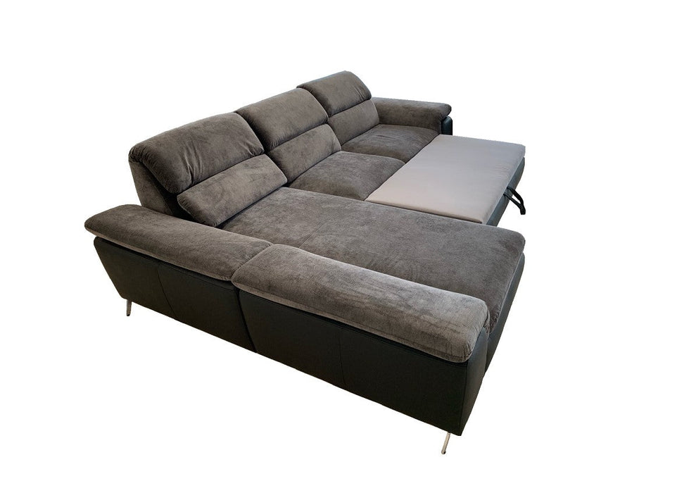 Maxima House Sectional sleeper Sofa LOCO with storage, Gray/ Black BEN070