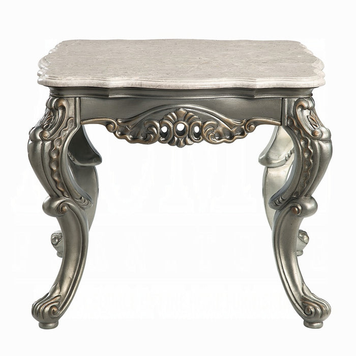 ACME Miliani End Table W/Marble Top