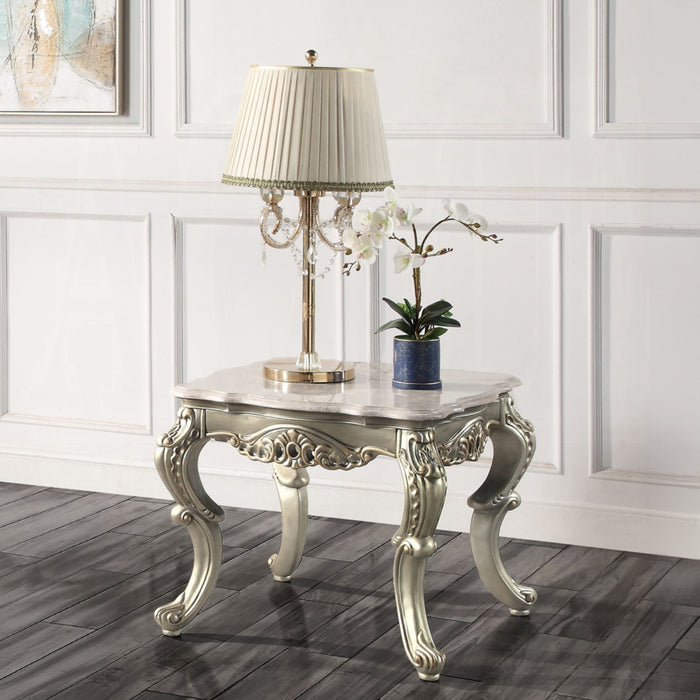 ACME Miliani End Table W/Marble Top