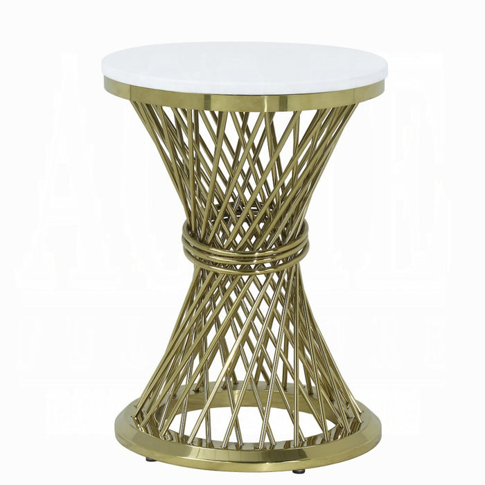 ACME Fallon End Table W/Engineered Stone Top