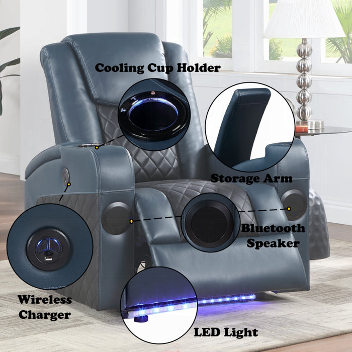 ACME Alair Power Motion Recliner W/Bluetooth, Wireless Charger & Cupholder