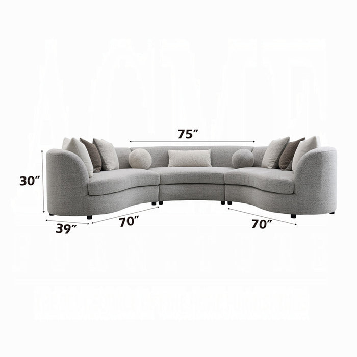 ACME Ivria Sectional Sofa W/9 Pillows