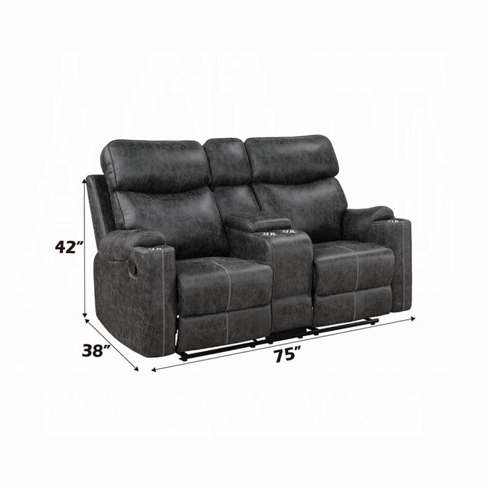 ACME Hirah Motion Loveseat w/Console & USB Port