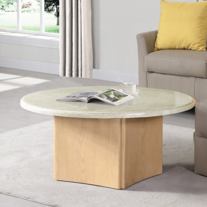 ACME Qwin Coffee Table W/Marble Top