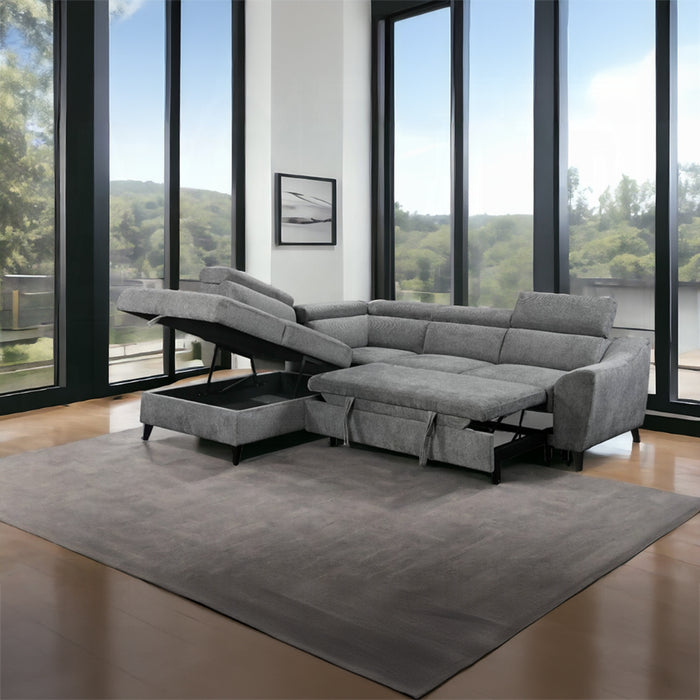 ACME Wrenley Sectional Sofa W/Sleeper & Storage